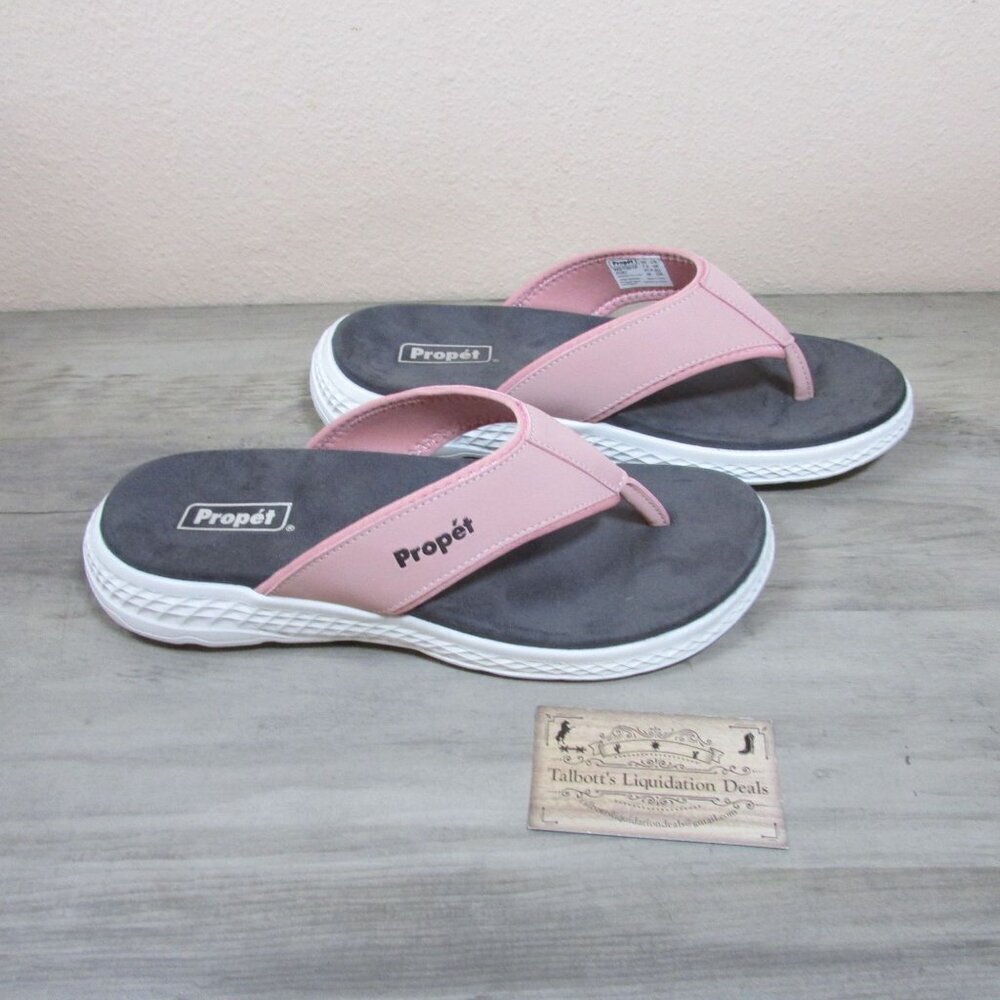 Propet Women's 10X(2E) Travelactiv FT Flip Flop Sandals -Pink